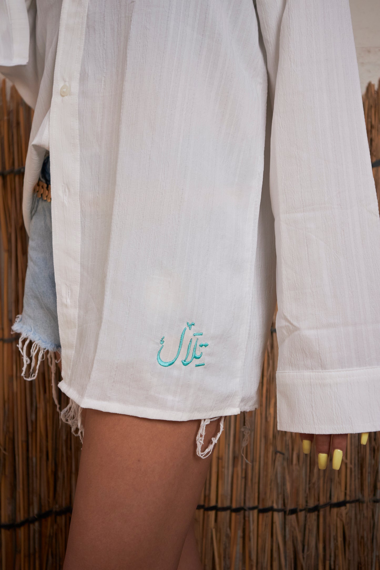 White linen shirt "تلال" Special Edition
